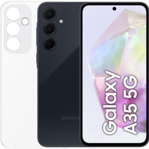 Samsung Galaxy A35 5G,Clear Cover inclusa, Smartphone Android 14, Display FHD+ Super AMOLED 6.6”, 8GB RAM e 256GB di memoria interna espandibile, Batteria 5.000 mAh, Awesome Navy [Versione Italiana]
