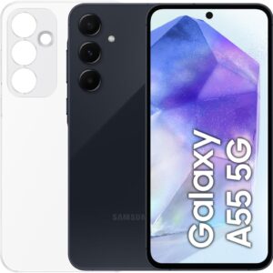 Samsung Galaxy A55 5G,Clear Cover inclusa, Smartphone Android 14, Display FHD+ Super AMOLED 6.6”, 8GB RAM e 128GB di memoria interna espandibile, Batteria 5.000 mAh, Awesome Navy [Versione Italiana]