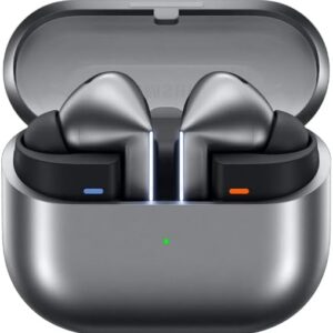 Samsung Galaxy Buds3 Pro Auricolari in-ear True Wireless, Cuffie ergonomiche con luce LED, Cancellazione attiva del rumore, Audio Hi-Fi, Batteria a lunga durata, IP57, Silver 2024 [Versione Italiana]