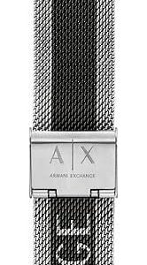 Armani Exchange Cinturino in acciaio inox per uomo, compatibile con Apple Watch, su misura per 42/44/45 mm – 22 mm