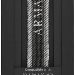 Armani Exchange Cinturino in acciaio inox per uomo, compatibile con Apple Watch, su misura per 42/44/45 mm – 22 mm