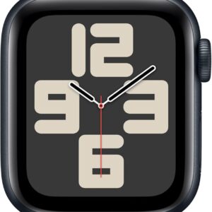Apple Watch SE (2ª generazione, 2023) GPS + Cellular 40mm Smartwatch con cassa in alluminio color mezzanotte e Cinturino Sport mezzanotte – S/M. Fitness tracker, monitoraggio del sonno.