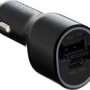 Samsung EP-L4020 Caricatore da viaggio per auto 40W, 2 porte USB e USB-C, Nero
