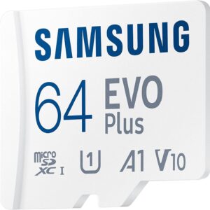 Samsung Scheda di memoria microSD Evo Plus 64 GB SDXC U1 classe 10 A1 130 MB/s con adattatore versione 2021 (MB-MC64KA/EU)