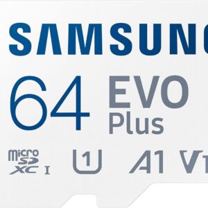 Samsung Scheda di memoria microSD Evo Plus 64 GB SDXC U1 classe 10 A1 130 MB/s con adattatore versione 2021 (MB-MC64KA/EU)