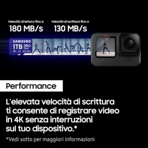 Samsung Memorie MB-MD256SA PRO Plus Scheda MicroSD da 256GB, UHS-I U3, Fino a 180 MB/s