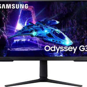 Samsung Monitor Gaming Odyssey G3 (S27DG302), Flat, 27″, 1920×1080 (Full HD), VA, 180 Hz, 1 ms, AMD FreeSync, HDMI, Display Port, Ingresso Audio, HAS, Pivot, Flicker Free, Eye Saver Mode