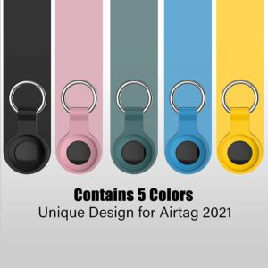 Portachiavi AirTag [Set di 5]- Porta per Airtag Apple – Accessori Porta Air tag per Chiavi – Custodia per Bagagli, Zaini, Animale Domestico, Portafoglio – Airtag Portachiavi