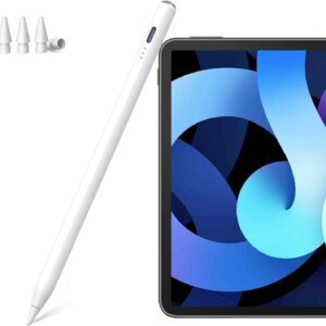 Penna per Apple iPad (2018-2024),Stylus Pencil con Sensibile all’inclinazione & Rigetto del Palmo，13 Minuti di Ricarica Rapida，Compatibile con iPad 10/9/8/7/6, iPad Pro 12.9/11/Air 5/4/3/Mini 6/5