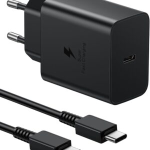 VNOOK Caricabatterie USB C 45W Compatibile per Samsung Galaxy S24 Caricatore con 2M Cavo Alimentatore Ricarica Rapida Type C per S23/S22/S21 Ultra/Plus/S20/S20+/Note 20/10/9/A73/A53 Presa Carica Spina