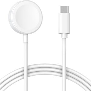 Caricatore per iWatch [Certificato MFi] Cavo di ricarica rapida da USB C a orologio magnetico, Senza fili, Compatibile con Apple Watch Series 9/8/7/6/SE/5/4/3/2/Ultra/Ultra 2 (1 m)