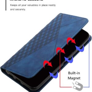 KOUYI Cover per Samsung Galaxy A25 5G, Custodia Portafoglio,Cover Libro,Pelle Flip/Folio Case con [Funzione di Supporto] [3-Scheda Slot] [Magnetica] Antiurto (Blu)