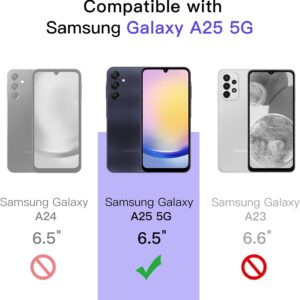 JETech Pellicola Protettiva per Samsung Galaxy A25 5G 6,5 Pollici, 9H Vetro Temperato Film, Antigraffio, HD Chiaro, Pacco da 3