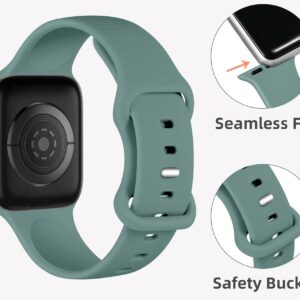 Mastten 8 Pezzi Cinturino Compatibile con Apple Watch Cinturino 42mm 44mm 45mm 49mm, Cinturini Sportivi in Silicone Morbido per Apple Watch Serie 8/7/ iWatch Serie Ultra 9 8 7 6 5 4 3 2 SE,ColoreScuro