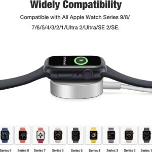 Caricatore per iWatch [Certificato MFi] Cavo di ricarica rapida da USB C a orologio magnetico, Senza fili, Compatibile con Apple Watch Series 9/8/7/6/SE/5/4/3/2/Ultra/Ultra 2 (1 m)