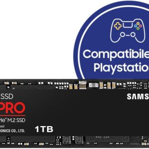Samsung 990 PRO NVMe M.2 SSD, 1TB, PCIe 4.0, 7.450 MB/s in lettura, 6.900 MB/s in scrittura, SSD interno per giochi ed editing video, Nero, MZ-V9P1T0BW