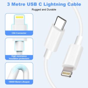 Caricatore iPhone Originale Apple Certificato MFi,20W Caricabatterie iPhone Caricatore USB C Ricarica Rapida Alimentatore iPhone Presa USB C Spina con Cavo Lightning per iPhone 14 13 12 11 Pro Max/X/8
