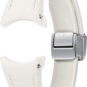 Samsung D-Buckle Hybrid Eco-Leather Band (Slim, S/M) per Galaxy Watch4 | Watch5 | Watch6 | Watch FE | Watch7 Series, Cream