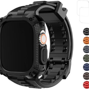 Fullmosa Cinturino per Apple Watch Ultra 49mm 45mm 44mm 41mm 40mm Cinturino Sportivo in Silicone con Custodia Protettiva, Cinturini di Ricambio Compatibile con Apple Watch Serie 9 8 7 6 5 4 3 2 1 SE