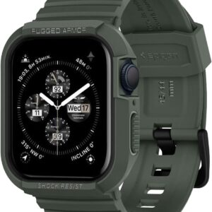 Spigen Rugged Armor Pro compatibile con Apple Watch con cinturino serie 9/8/7 (45 mm) e serie 6/SE/5/4 (44 mm)