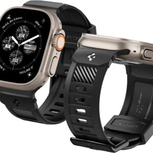Spigen Cinturino Rugged Band Compatibile con Apple Watch Series per Apple Watch Ultra 2/1 49mm, Series 10 46mm, 9/8/7 45mm, 6/SE/5/4 44mm e 3/2/1 42mm – Nero Opaco