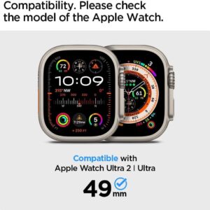 Spigen Glas.tR Slim Pro Vetro Temperato compatibile con Apple Watch Ultra 2, Apple Watch Ultra 49mm, Titanium, con Cornice Colorata, Cristallino, Durezza 9H Pellicola prottetiva