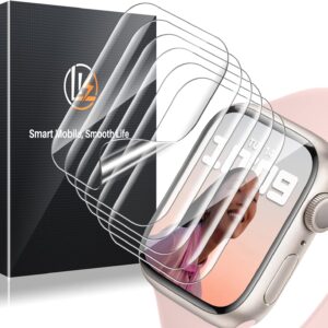 LK 6 Pezzi Pellicola Protettiva Compatibile con Apple Watch Series 9 Series 8 Series 7 45mm / Series 6 5 SE 44mm,Sensibile al tatto, Senza Bolle, HD Trasparente TPU Pellicola per 44mm/45mm