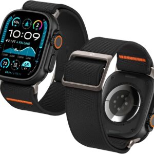 Spigen Cinturino Lite Fit Ultra Compatibile con Apple Watch Series per Apple Watch Ultra 2/1 49mm, Series 10 46mm, Series 9/8/7/6/5/4 45mm/44mm e Series 3/2/1 42mm – Nero