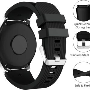 Dirrelo Cinturino Compatibile con Samsung Galaxy Watch 3 45mm/Galaxy Watch 46mm/Huawei GT 2 46mm, 22mm Sportivi Cinturini Morbido Silicone Ricambio per Samsung Gear S3 Frontier per Uomo Donna