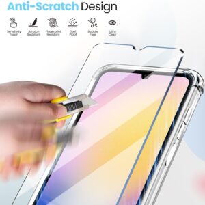 New&Teck Cover per Samsung Galaxy A25 5G + 2 Vetro temperato Protezione Schermo, Custodia in Silicone TPU Morbido, Antiurto con Angoli rinforzati Protezione Chiara (trasp