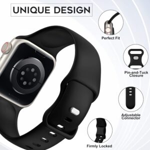 Higgs 15 Pezzi Cinturini Compatibile con Cinturino Apple Watch 41mm 40mm 38mm Donna e Uomo, Bracciale Sportivo in Silicone Morbido per iWatch Series (42mm 10) 9 8 7 SE 6 5 4 3 2 1, Nero Galassia Rosa