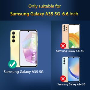 QsmQam 3 Pezzi Vetro Temperato per Samsung Galaxy A35 5G e 3 Pezzi Pellicola Fotocamera, Pellicola Prottetiva Anti Graffio, Durezza 9H, Vetro Protettivo per Samsung Galaxy A35 5G