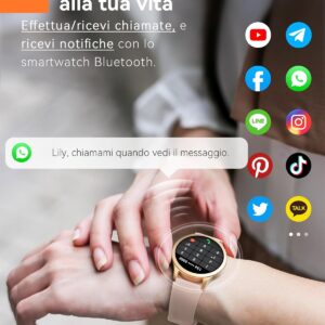 Smartwatch Donna Chiamata e Risposta 1.3″ Rotondo Orologio Uomo Fitness Tracker con Contapassi Cardiofrequenzimetro SpO2 Sonno,100 modalità Sport, Impermeabile IP68 Smart Watch per Android iOS