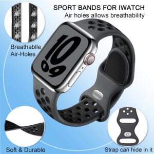 Gulemfy Compatibile per Apple Watch Cinturino – Cinturino 44mm 42mm 45mm 49mm 38mm 40mm 41mm, Sportiva Cinturini Silicone Morbido e Traspirante per iWatch Series SE 8 7 6 5 4 3 Ultra