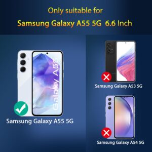 QsmQam 3 Pezzi Vetro Temperato per Samsung Galaxy A55 5G e 3 Pezzi Pellicola Fotocamera, Pellicola Prottetiva Anti Graffio, Durezza 9H, Vetro Protettivo per Samsung Galaxy A55 5G