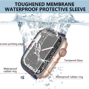 [2 Pezzi]Trasparente Cover per Apple Watch SE/Series 6 / Series 5 / Series 4 40mm con Vetro Temperato,Copertura Completa Custodia Rigida HD Clear Pellicola Protettiva (40mm)