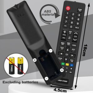 2 Pezzi Telecomando Universale per Samsung Smart TV, BN59-01199F Sostitutivo Telecomando, Compatibile con Samsung Smart TV LCD LED HDTV 3D 4K, Nessuna Configurazione, Telecomando TV Universale