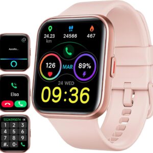 ENOMIR Smartwatch Donna con Chiamate, 1,8″ Orologio Smartwatch Uomo con Fare Chiamate, Cardiofrequenzimetro, SpO2, Sonno, Contapassi, Alexa Integrata, Fitness Orologio Digitale con Android/iOS