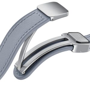 Samsung D-Buckle Hybrid Eco-Leather Band (Slim, S/M) per Galaxy Watch4 | Watch5 | Watch6 | Watch FE | Watch7 Series, Blue