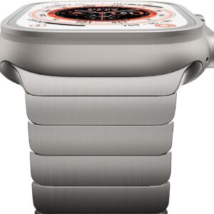 Cinturino Originale Titan Compatibile con Apple Watch Cinturino Ultra/Ultra 2, Se, Serie 10/9/8/7/6/5/4/3/2/1 49mm 46mm 45mm 44mm 42mm 41mm 40mm 38mm, Uomini E Donne Cinturino in Metallo in Acciaio