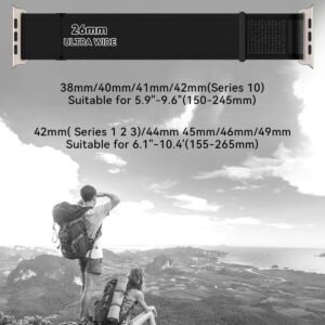 Yoohoo Cinturino Trail Loop Compatibile con Cinturino Apple Watch 49mm 46mm 45mm 44mm 42mm(Series 3/2/1), Cinturino Regolabile Nylon Elastico Sport Cinturino per iWatch Series 10 9 8 7 6 5 4 3 2 1 SE