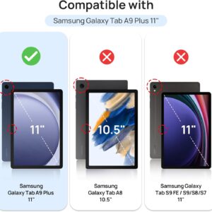 Gerutek 2 Pezzi Pellicola Protettiva per Samsung Galaxy Tab A9+ / A9 Plus 11 Pollici 2023, SM-X210/X215/X216/X218 Vetro Temperato per Galaxy Tab A9+ 11” [Facile Installazione][9H]