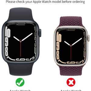 LK 2 Pezzi Cover per Apple Watch Series 7 Series 8 Series 9 45mm, Vetro Temperato Cover Custodia per iWatch 7/8/9 45mm, [Durezza 9H] [HD Clear][Senza Bolle] [Anti-Graffio]-black