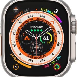 NewWays Cinturino in metallo per Apple Watch, 49 mm, 45 mm, 44 mm, 42 mm, compatibile con iWatch Ultra Series 8/7/6/5/4/3/2/1/SE (2022/2020), titanio