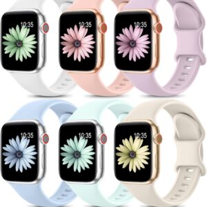 Higgs 6 Pezzi Cinturino Compatibile con Cinturino Apple Watch 40mm 41mm 38mm 44mm 45mm 46mm ultra 49mm Donna, Cinturini Sportivo Silicone Morbido per iWatch Series SE(42mm 10) 9 8 7 6 5 4 3 2 1