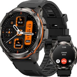 KOSPET TANK T3 Ultra Smartwatch, GPS, 5ATM Impermeabile, Orologio Smartwatch Uomo,1.43”Schermo HD AMOLED, 170+ Modalità Sport/Chiamata Bluetooth/Altitudine/Pressione/Bussola Compatibile Android/iOS