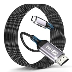 lalasis USB C To HDMI 1,8M,Cavo HDMI USB C 4K UHD Thunderbolt 3/4 Compatibile per iPhone 15 Pro/Max,MacBook Pro/Air,iMac,iPad Pro/Air,Samsung Galaxy S23/S22/S10,Huawei P40 /P30,Dell XPS Grey