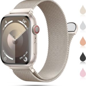 OULUOQI Cinturino di ricambio compatibile con cinturino Apple Watch 41mm 40mm 38mm 46mm 45mm 44mm 42mm 49mm, bracciali milanesi in acciaio inossidabile per iWatch serie 10 9 8 SE 7 6 5 4 3 2 1 Ultra 2
