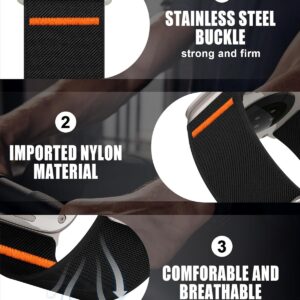 Higgs Nylon Cinturini Compatibile con Cinturino Apple Watch 44mm 46mm 45mm 42mm Ultra/Ultra 2 49mm Uomo, Cinturino Regolabile Nylon Elastico Sport Cinturino per iWatch Series 10 9 SE/2 8 7 6 5 4 3 2 1