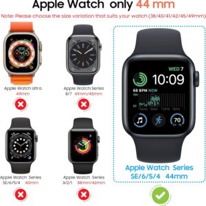 Diruite 2 Pezzi Cover per Apple Watch Series 6/5/4/Series SE 2/SE 44mm Vetro Temperato Pellicola Protettiva,PC Rigido Case Protettiva Ultrasottil per Apple Watch 44mm Custodia